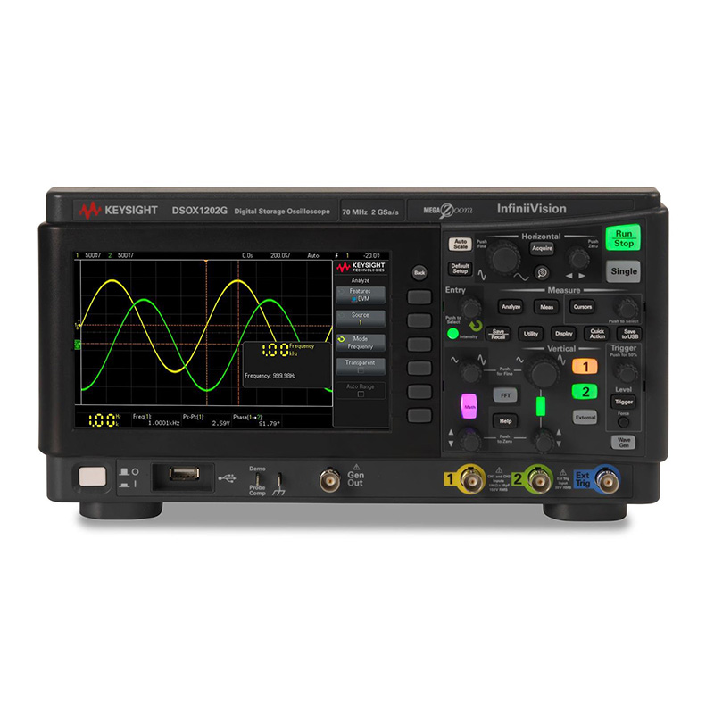 是德DSOX1202G 示波器：70/100/200 MHz，2 個(gè)模擬通道，內(nèi)置波形發(fā)生器